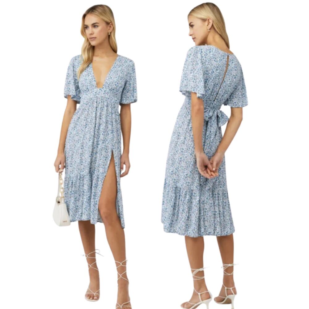 Stillwater Britton Midi Dress Floral Boho Cottage Garden Summer Vacation Party M